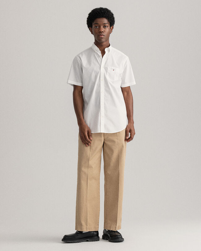 Camicia in broadcloth a maniche corte regular fit