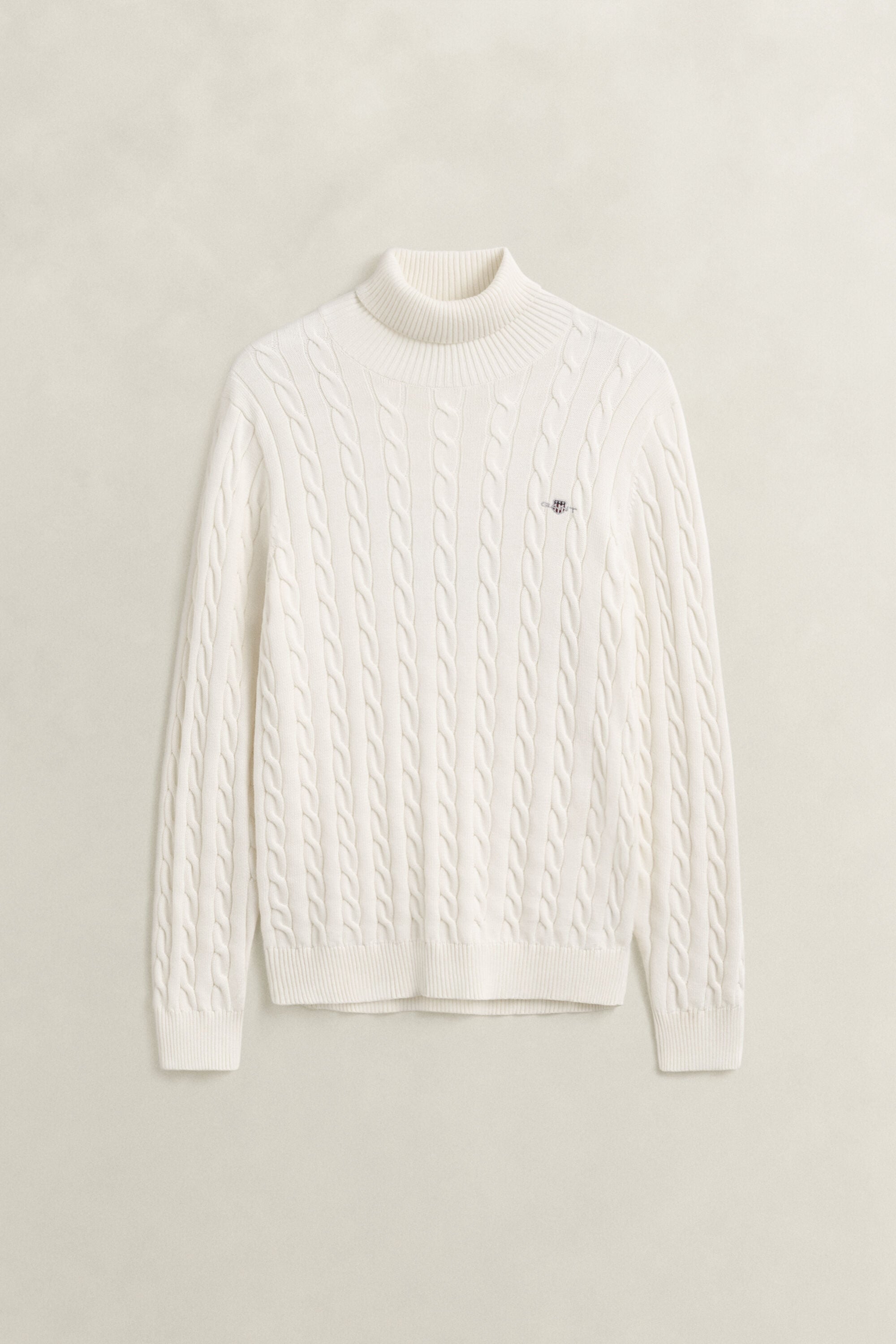 Maglia a collo alto in cotone a trecce