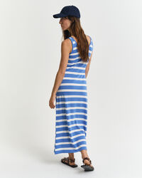 Abito midi in jersey a righe modello a canotta