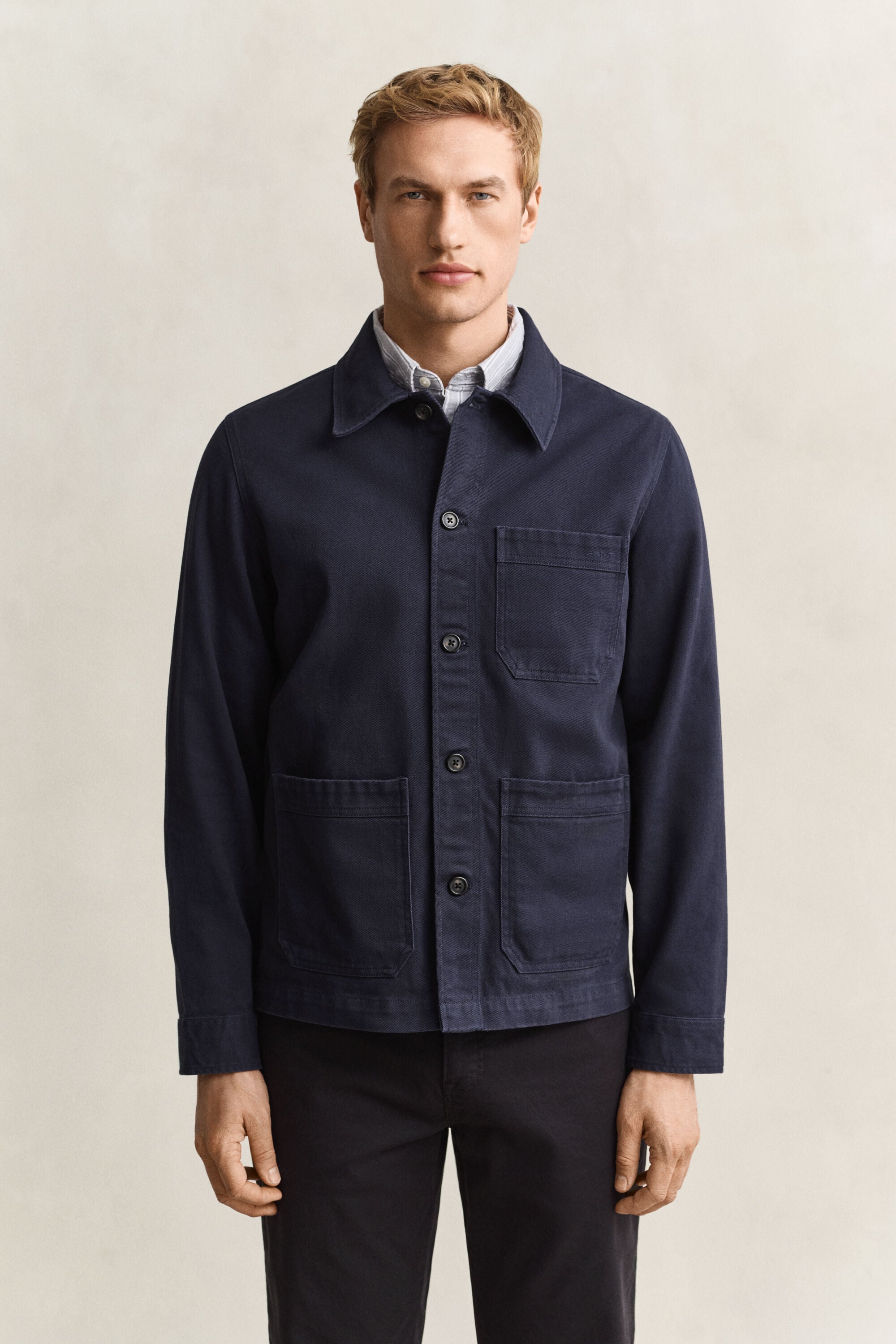 Camicia giacca in twill spazzolato