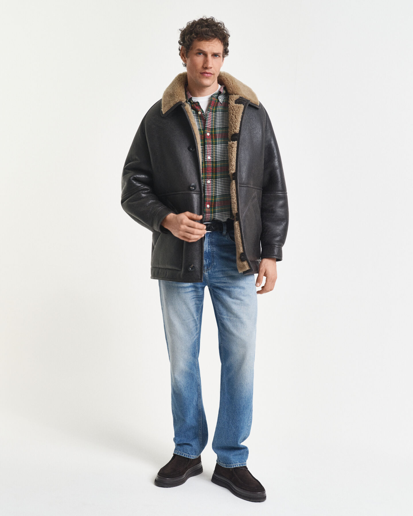 Camicia leggera in twill a quadri relaxed fit