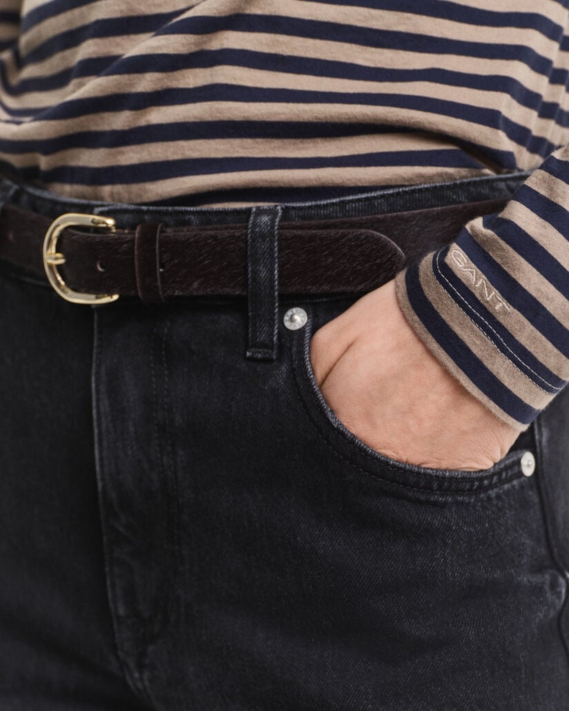 Maglia a collo alto in cotone leggero a righe