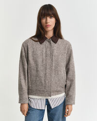 Giacca in lana con colletto a contrasto