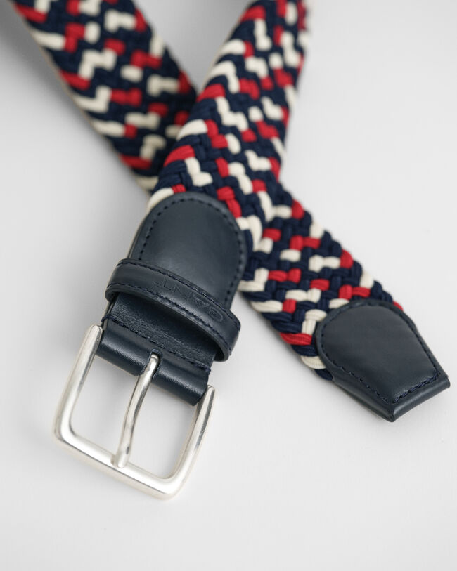 Cintura elasticizzata intrecciata multicolore