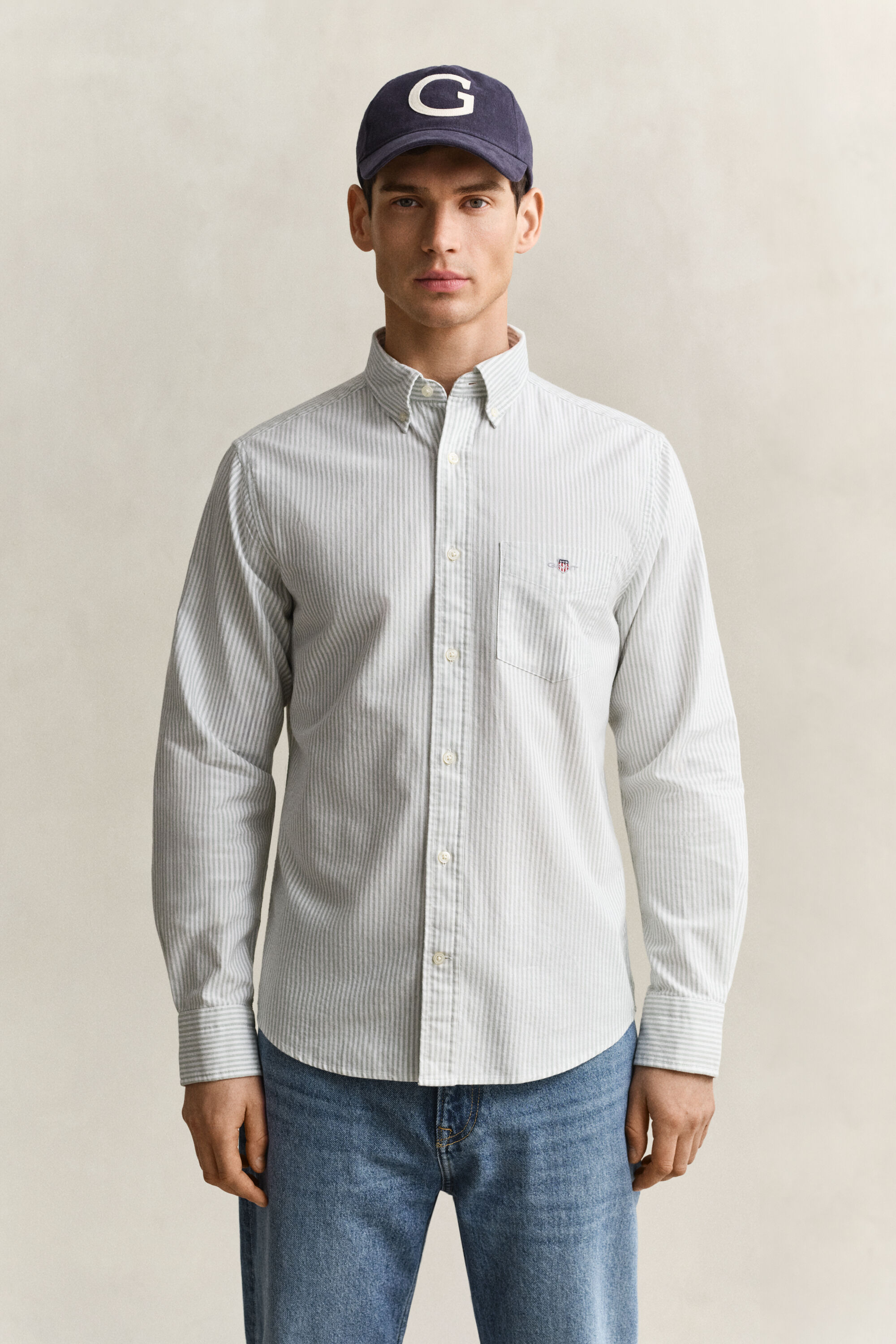 Camicia Oxford classica a righe Banker