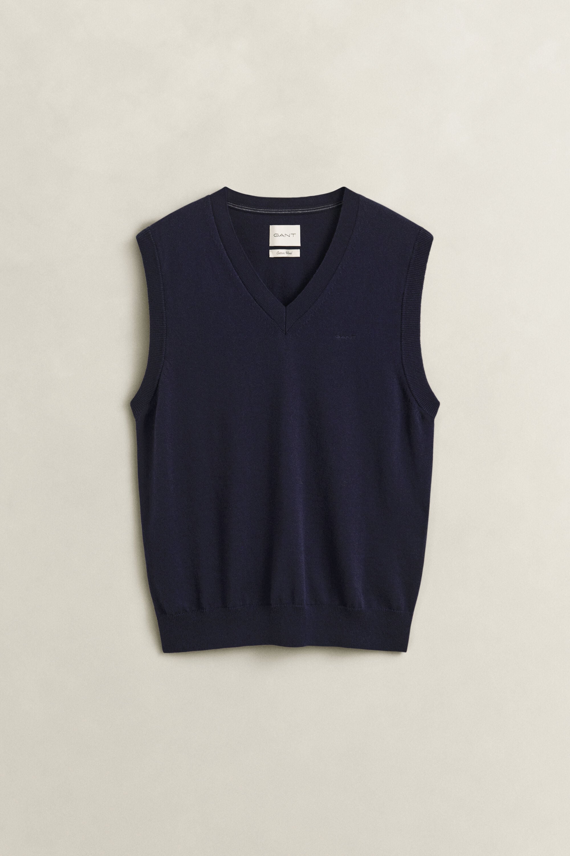Gilet con scollo a V in cotone e lana