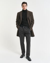 Pantaloni in cotone con motivo a spina di pesce slim fit