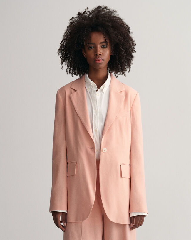 Blazer di lino elasticizzato regular fit