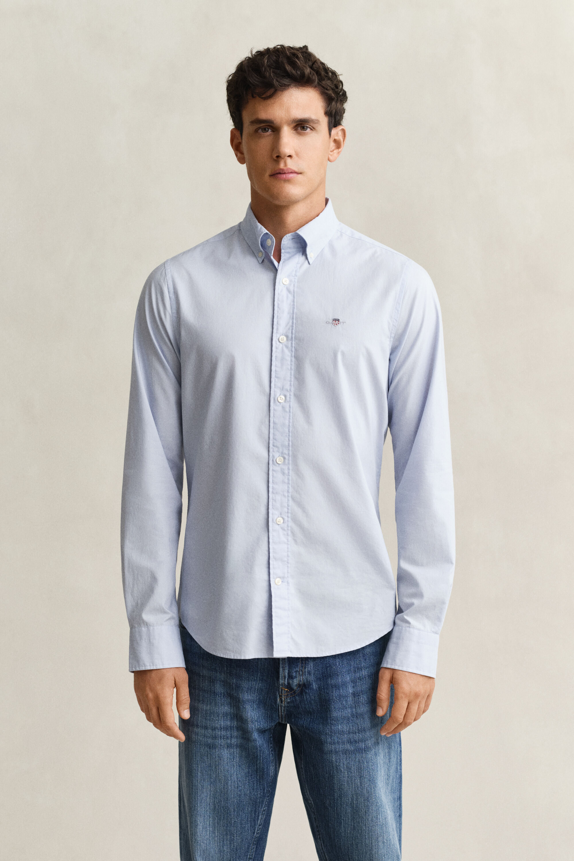 Camicia classica in popeline slim fit