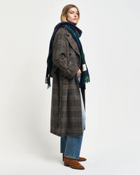 Trench a quadri in lana