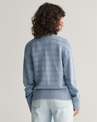 Cardigan in cotone a righe tono su tono