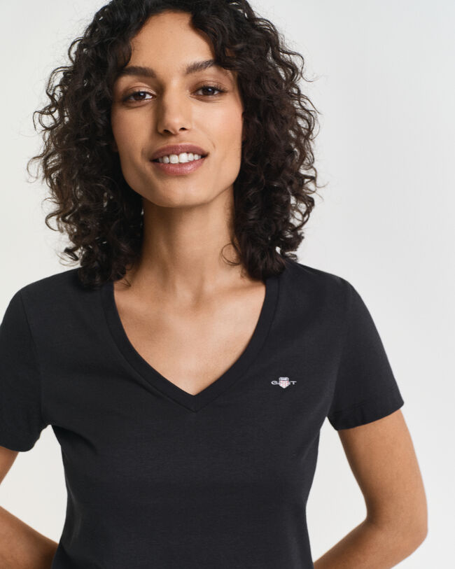 T-shirt Shield con scollo a V