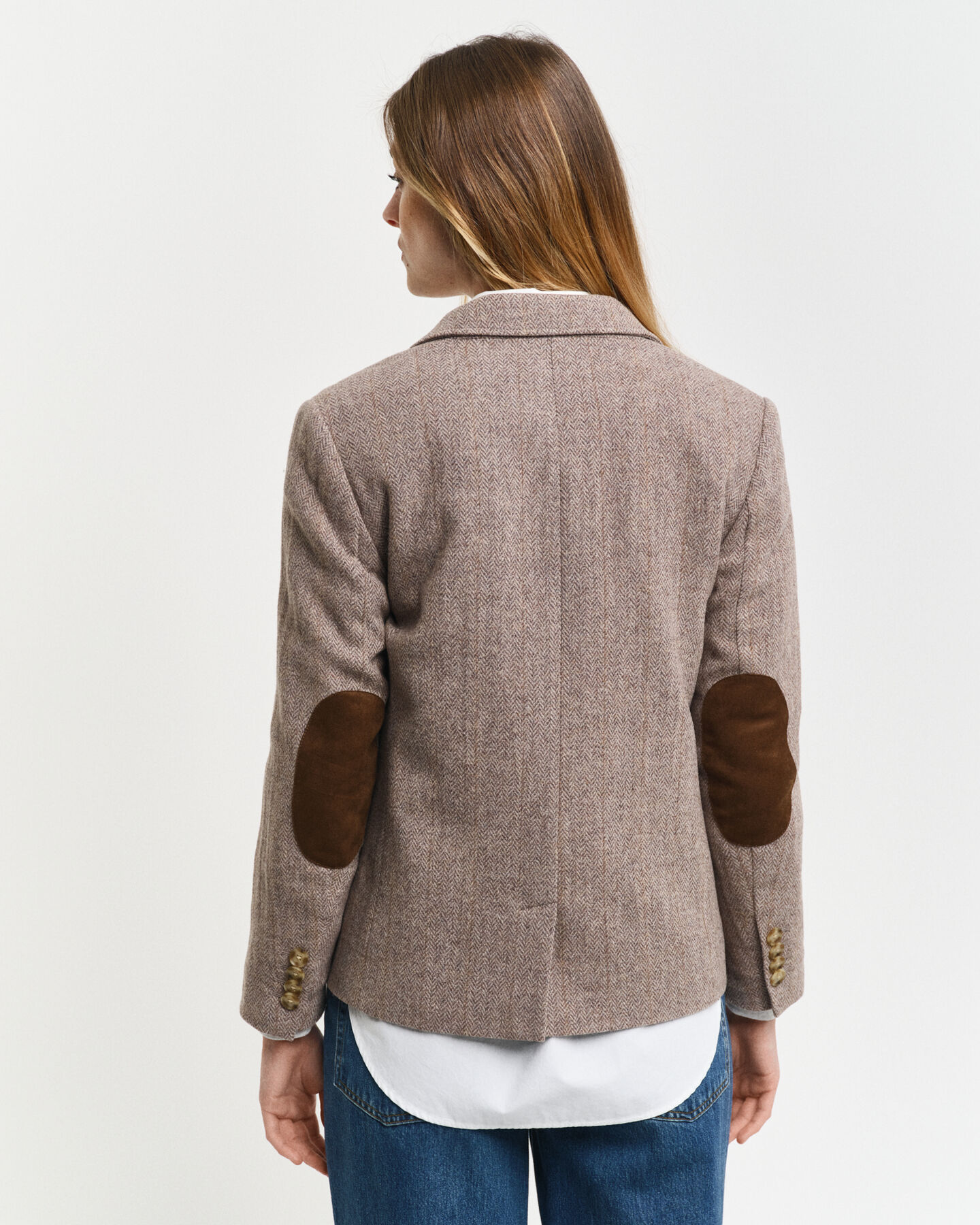 Blazer con motivo a spina di pesce regular fit