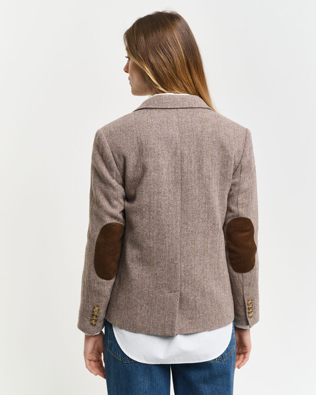 Blazer con motivo a spina di pesce regular fit