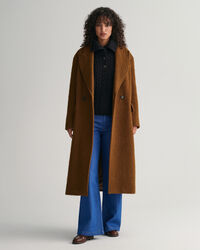 Maglia a collo alto a trecce con abbottonatura