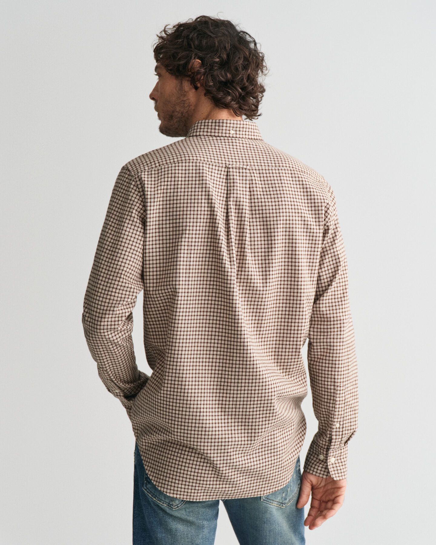 Camicia in flanella a microquadretti regular fit