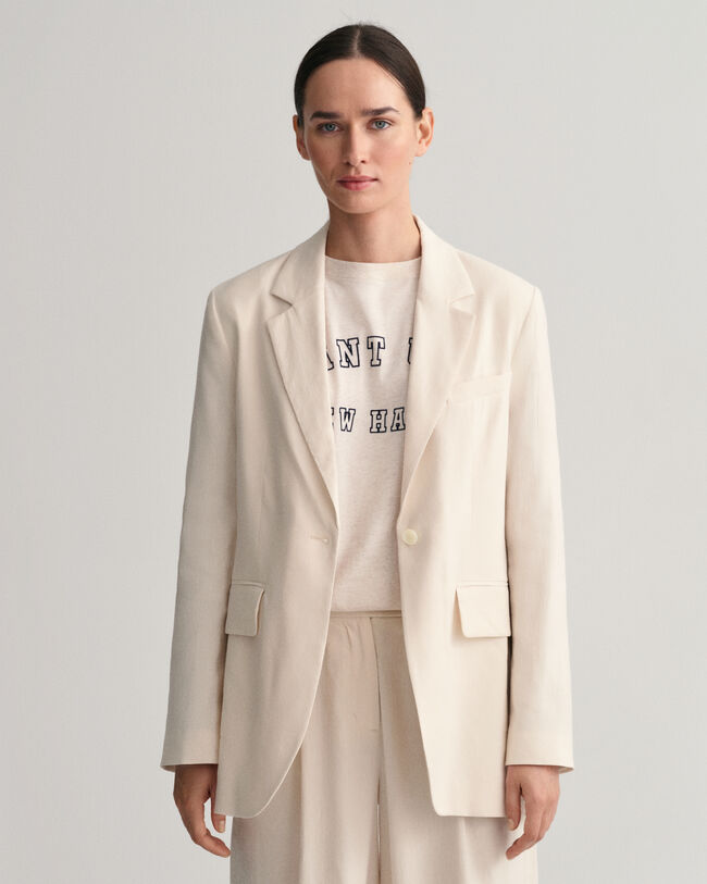 Blazer di lino elasticizzato regular fit