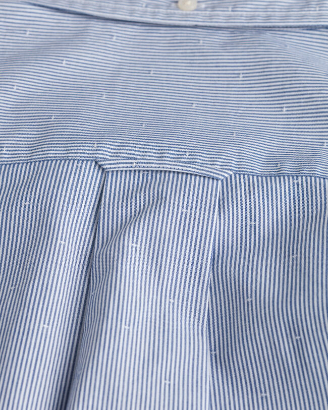 Camicia a pois in dobby a righe regular fit