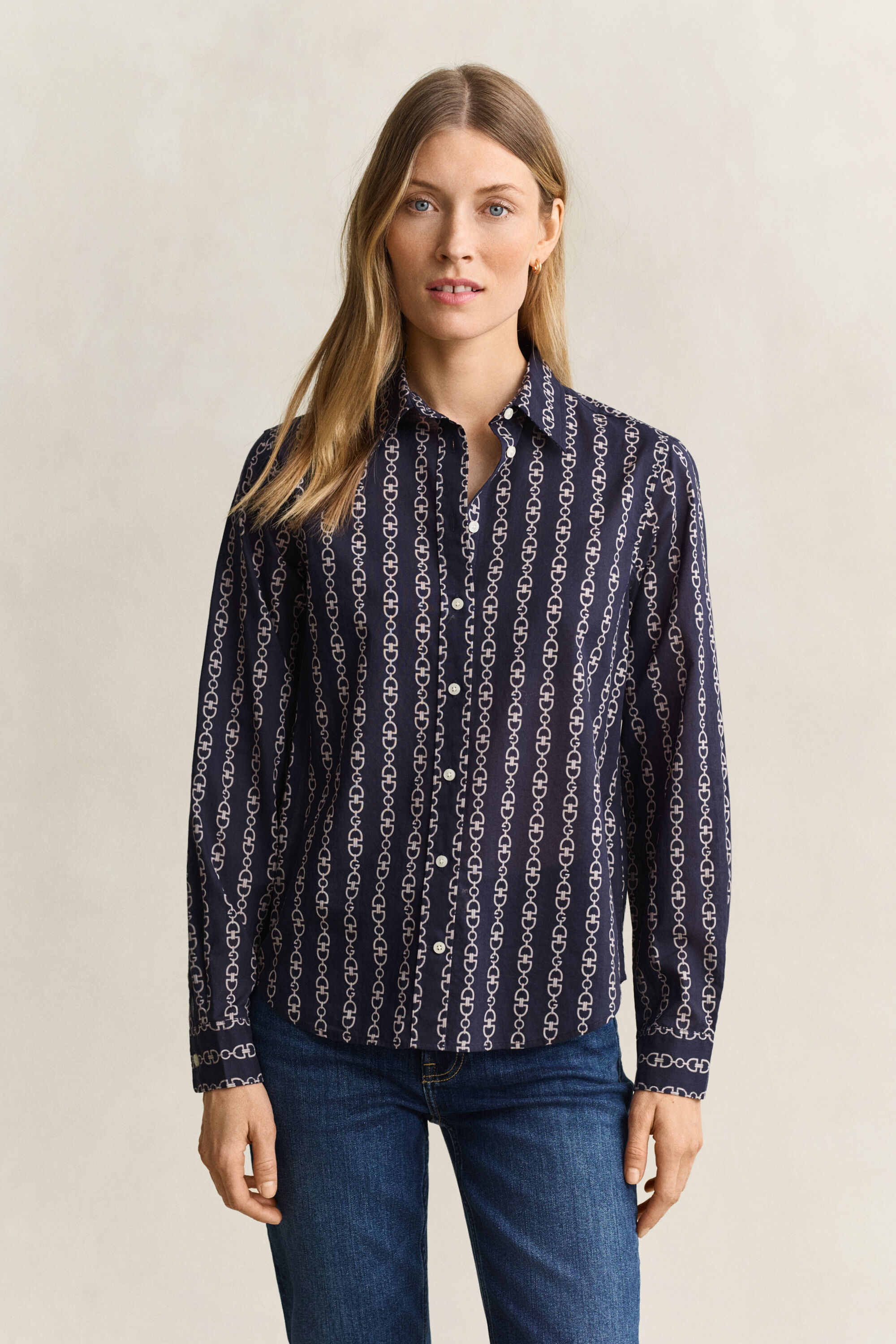 Camicia in voile di cotone con stampa
