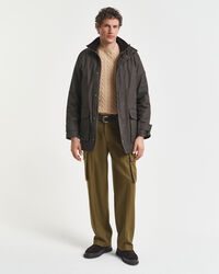 Maglia girocollo in cotone a trecce