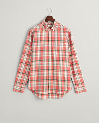 Camicia in misto lino-cotone a quadri regular fit