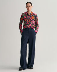 Camicia in misto cotone-seta con stampa Iris regular fit