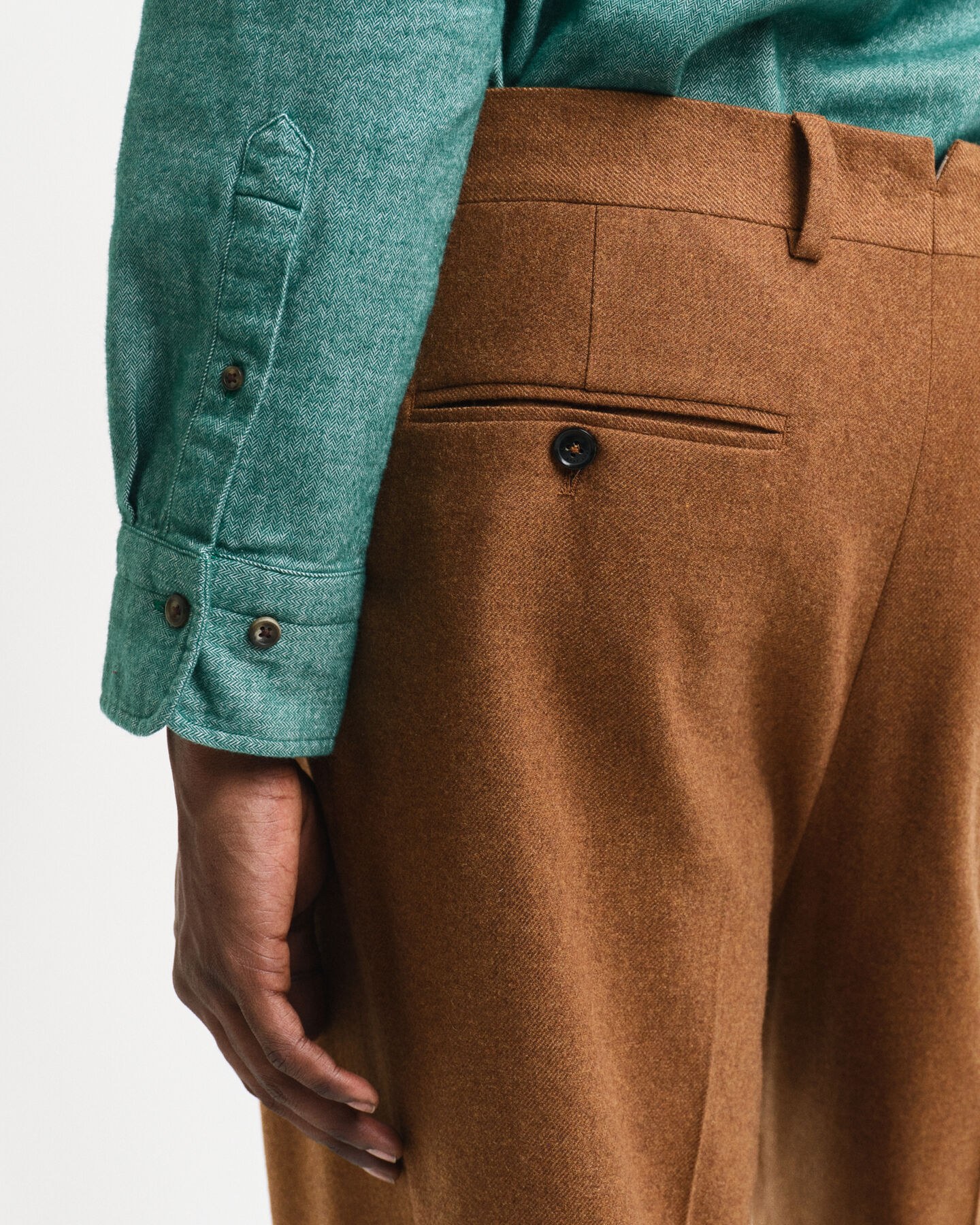 Camicia in flanella con motivo a spina di pesce regular fit