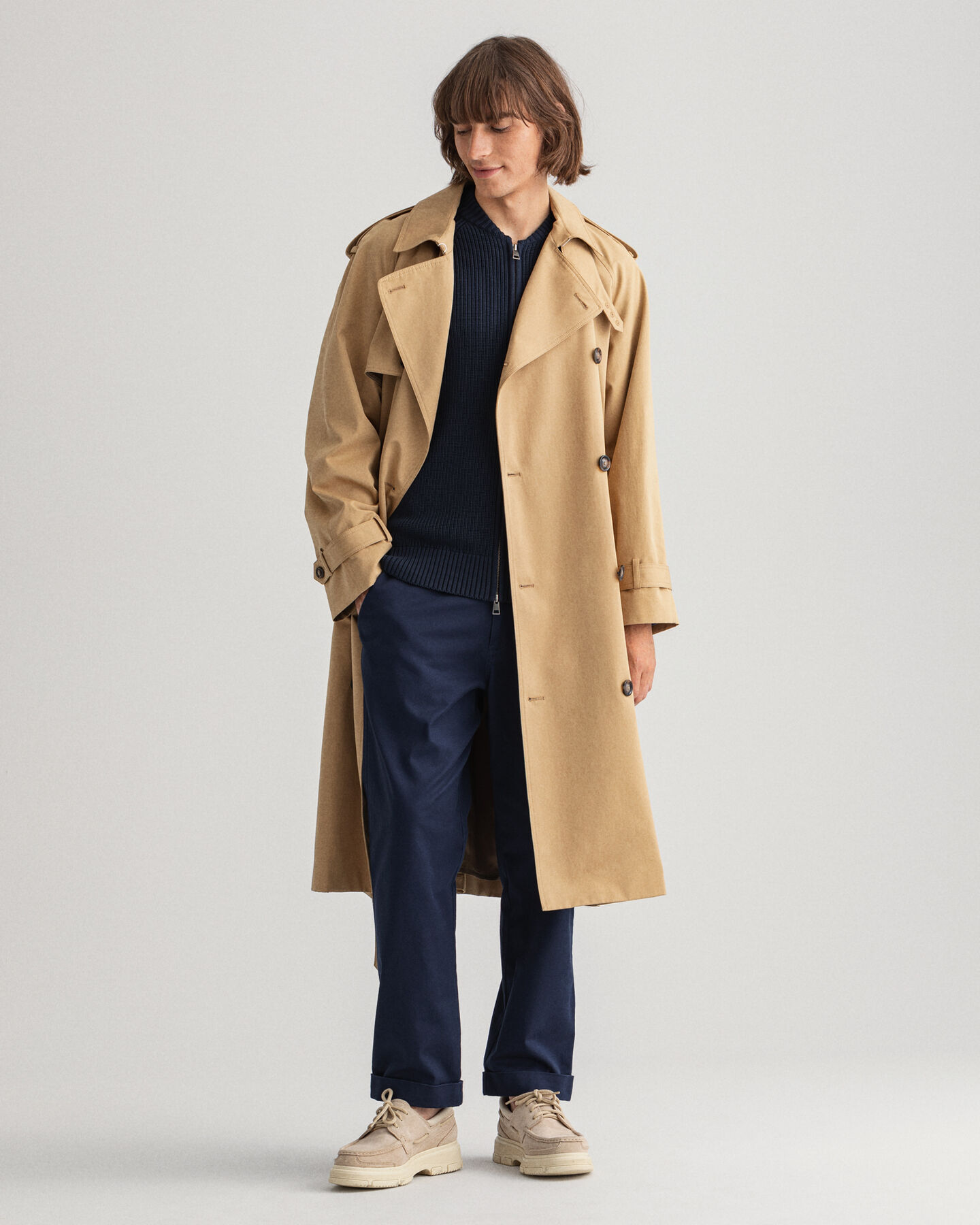 Maglia in cotone a coste con zip