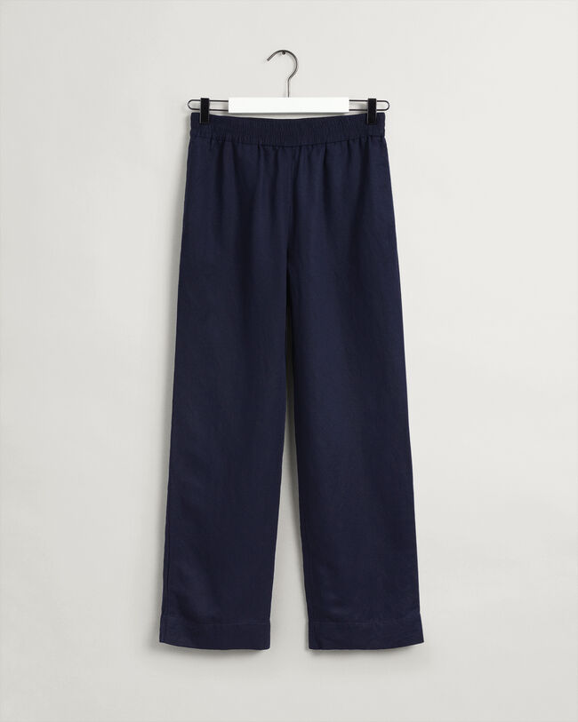 Pantaloni pull-on in lino-viscosa