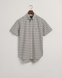 Camicia a maniche corte in popeline a quadretti regular fit