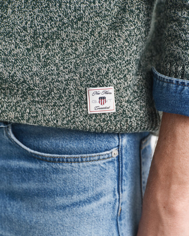 Maglia girocollo in misto lana mouliné