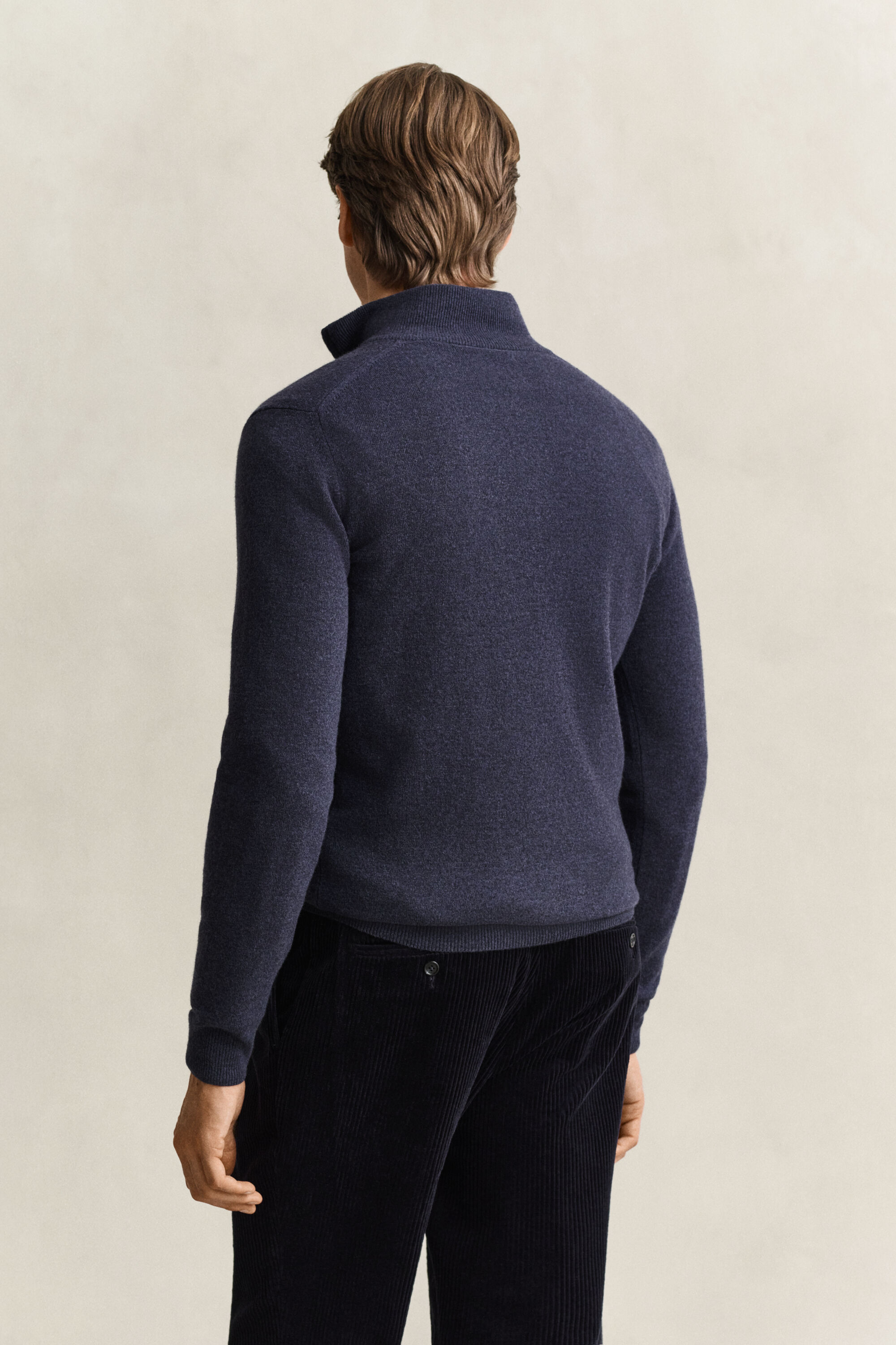 Maglia in lana d’agnello con zip corta
