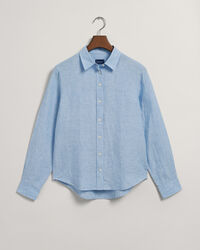 Camicia di lino a quadri in chambray regular fit