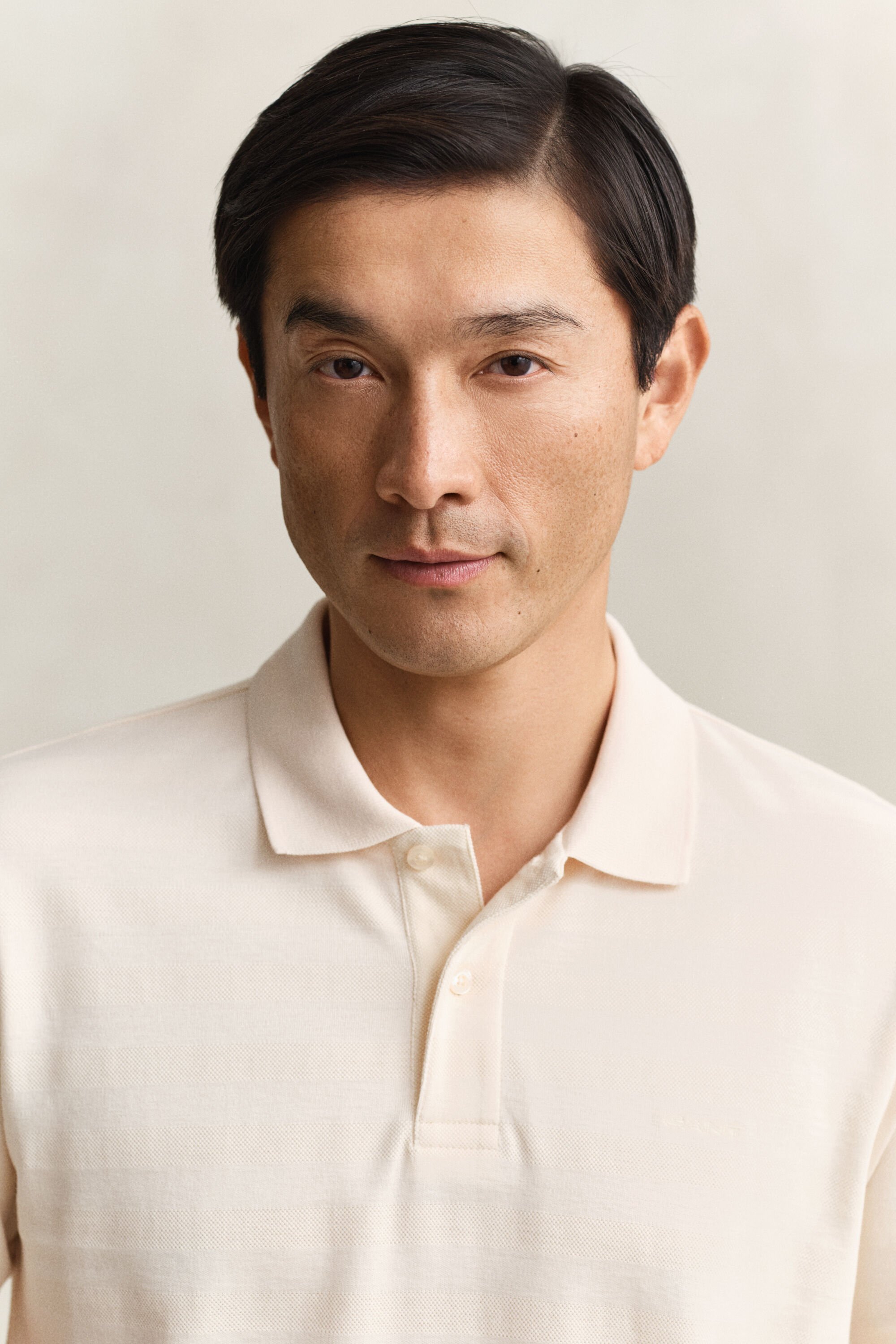 Polo a righe testurizzata