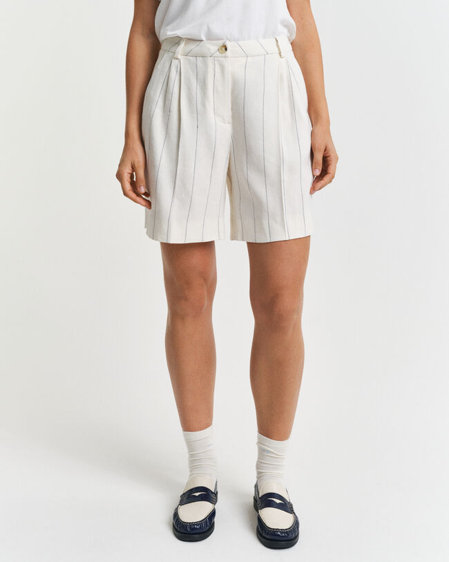 Pantaloncini di lino gessati