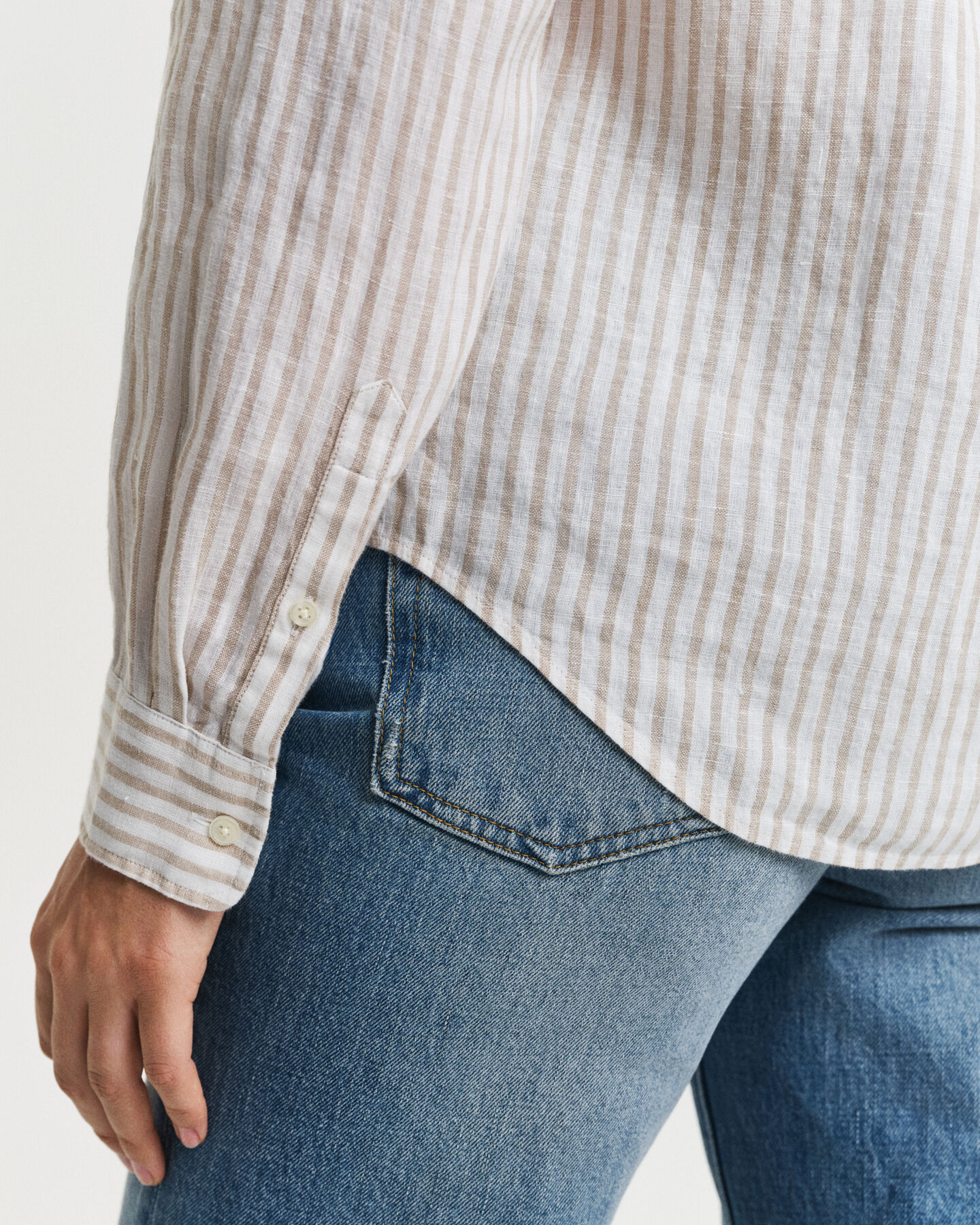 Camicia di lino a righe regular fit