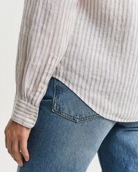 Camicia di lino a righe regular fit