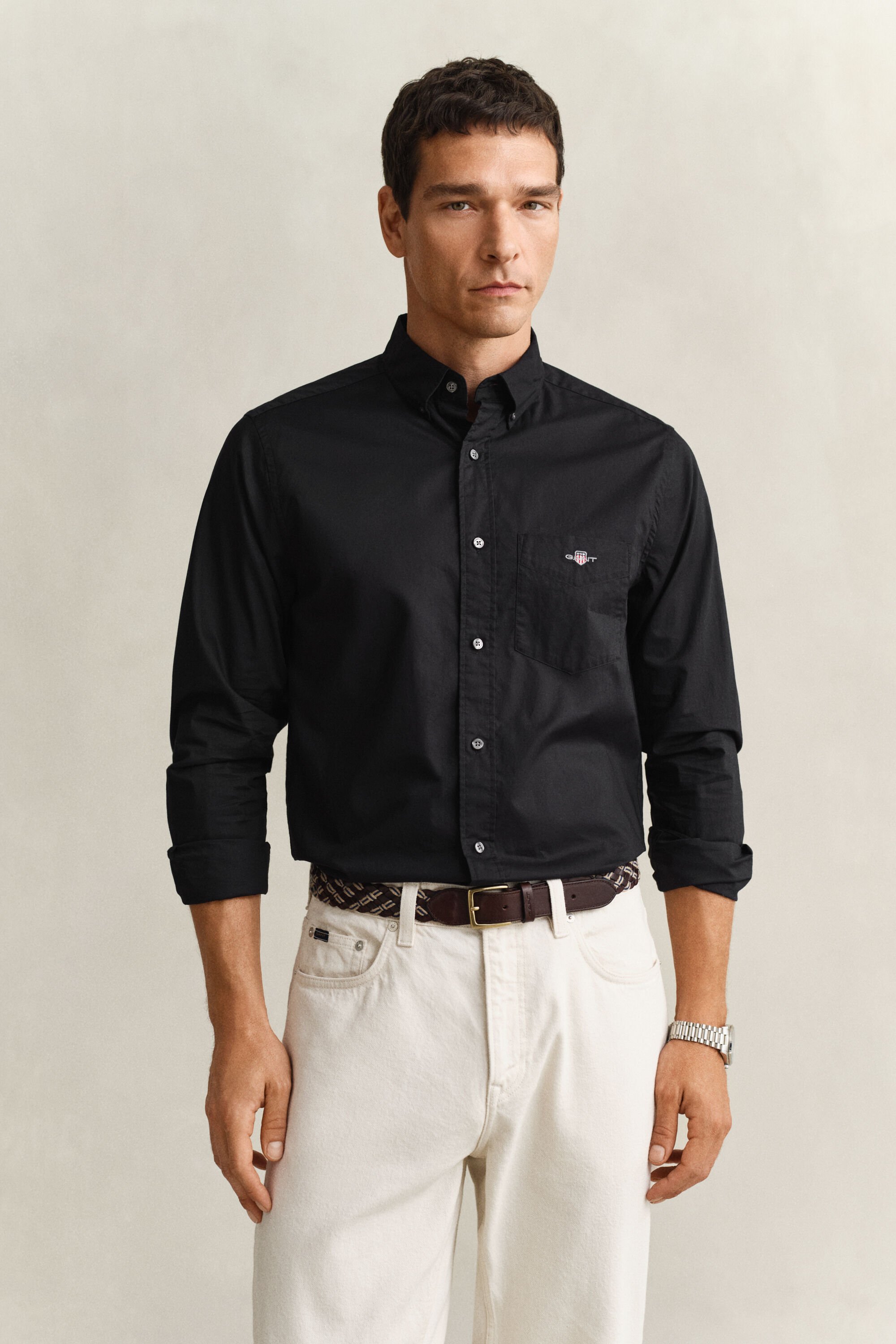 Camicia classica in popeline regular fit