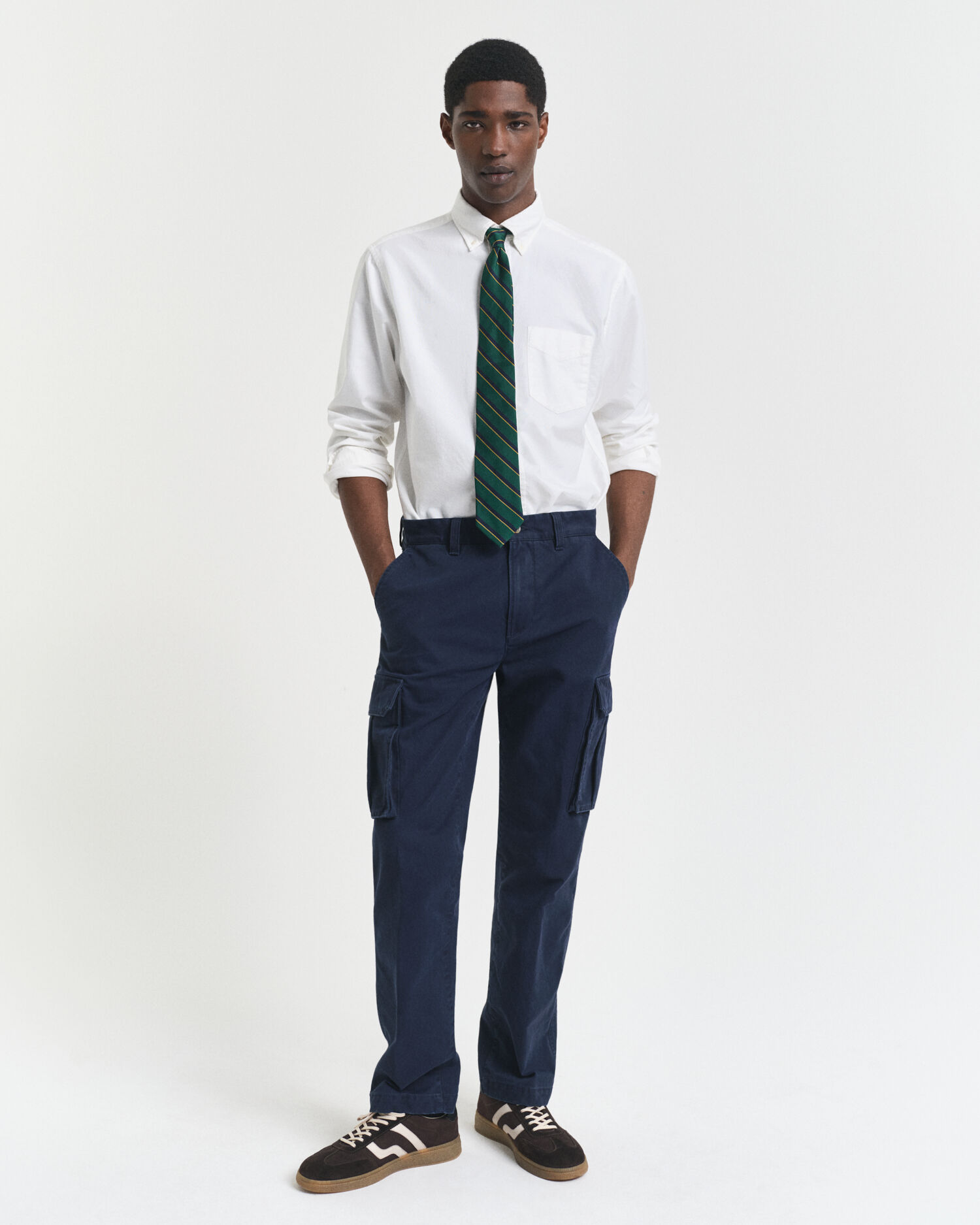 Pantaloni cargo in twill di cotone regular fit