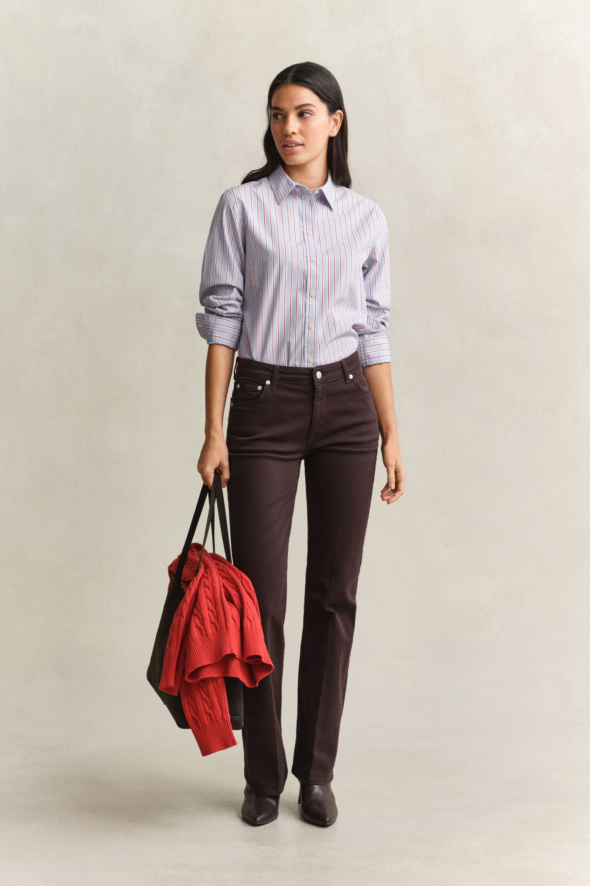 Camicia classica in popeline a righe regular fit