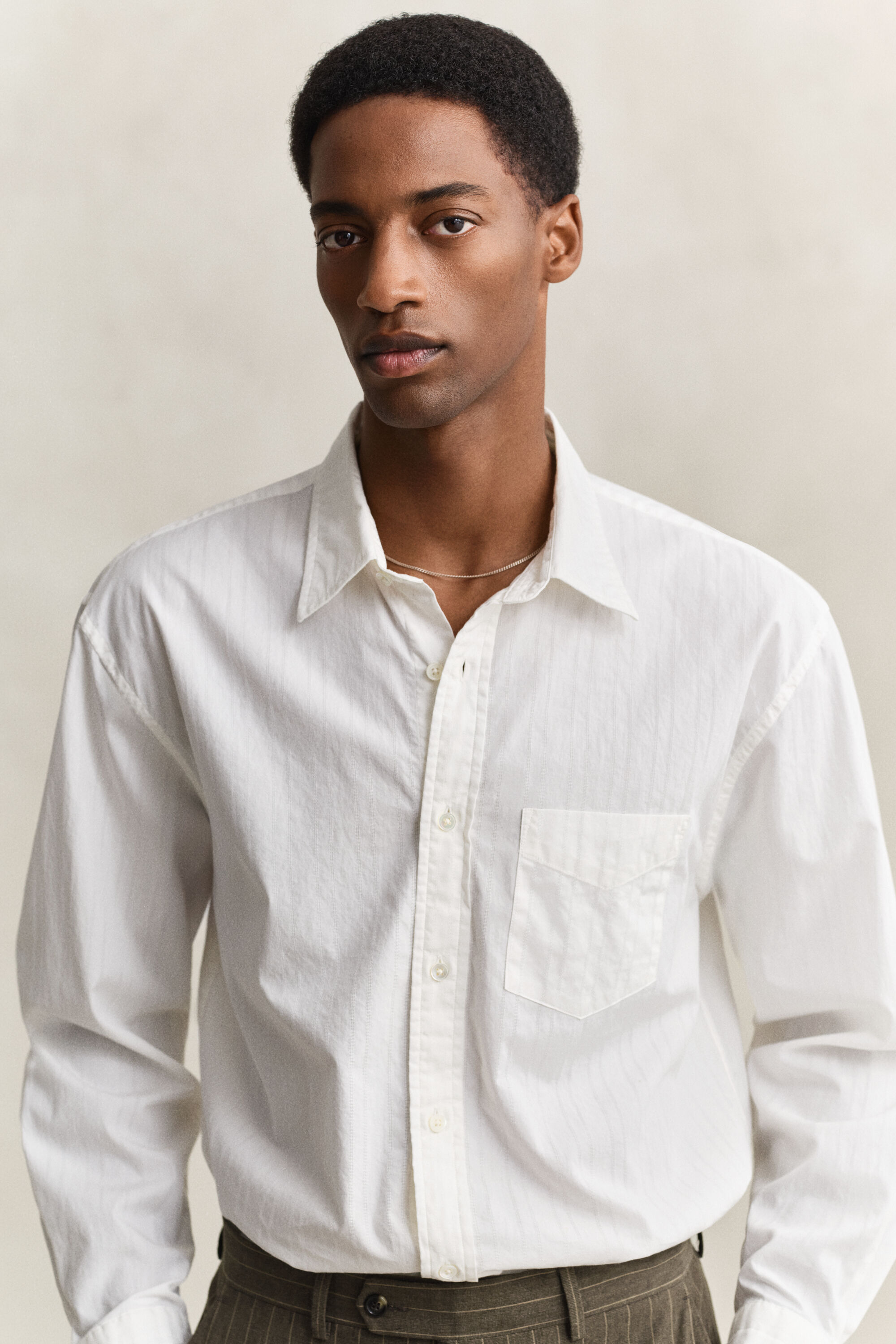 Camicia in tessuto a ratiera a righe relaxed fit