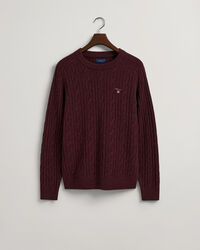 Maglia girocollo in lana d&rsquo;agnello a trecce