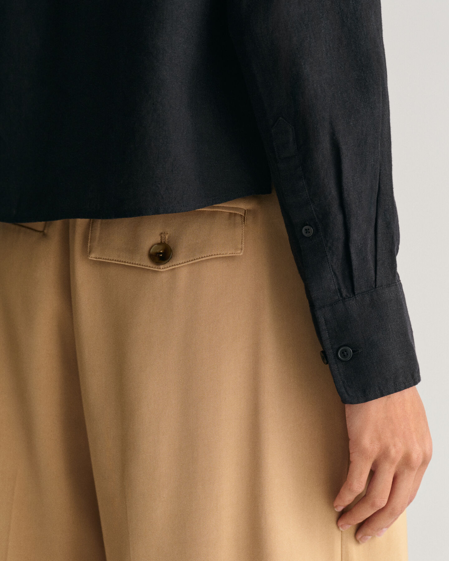 Camicia corta in lino relaxed fit