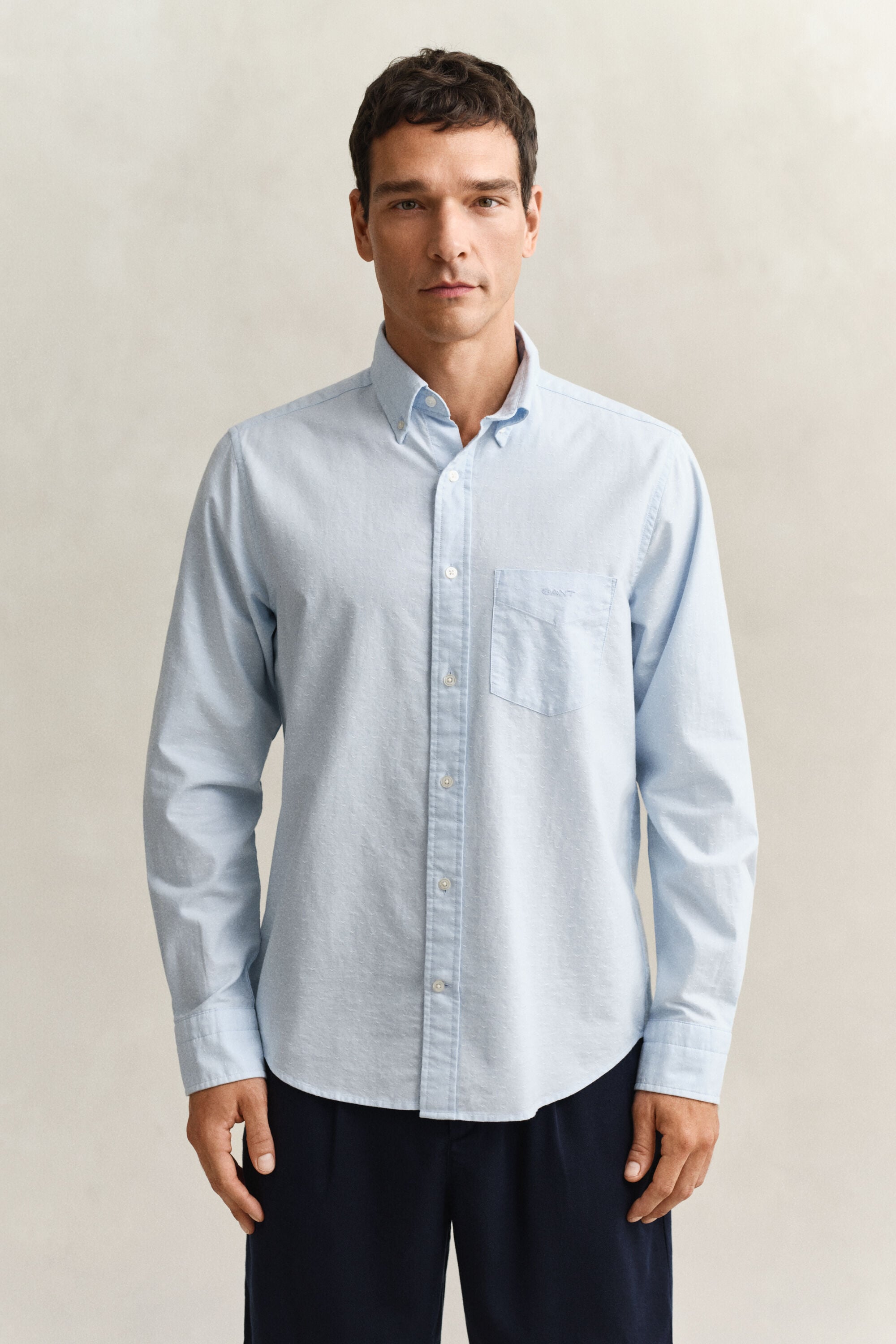 Camicia Oxford classica in tessuto a ratiera