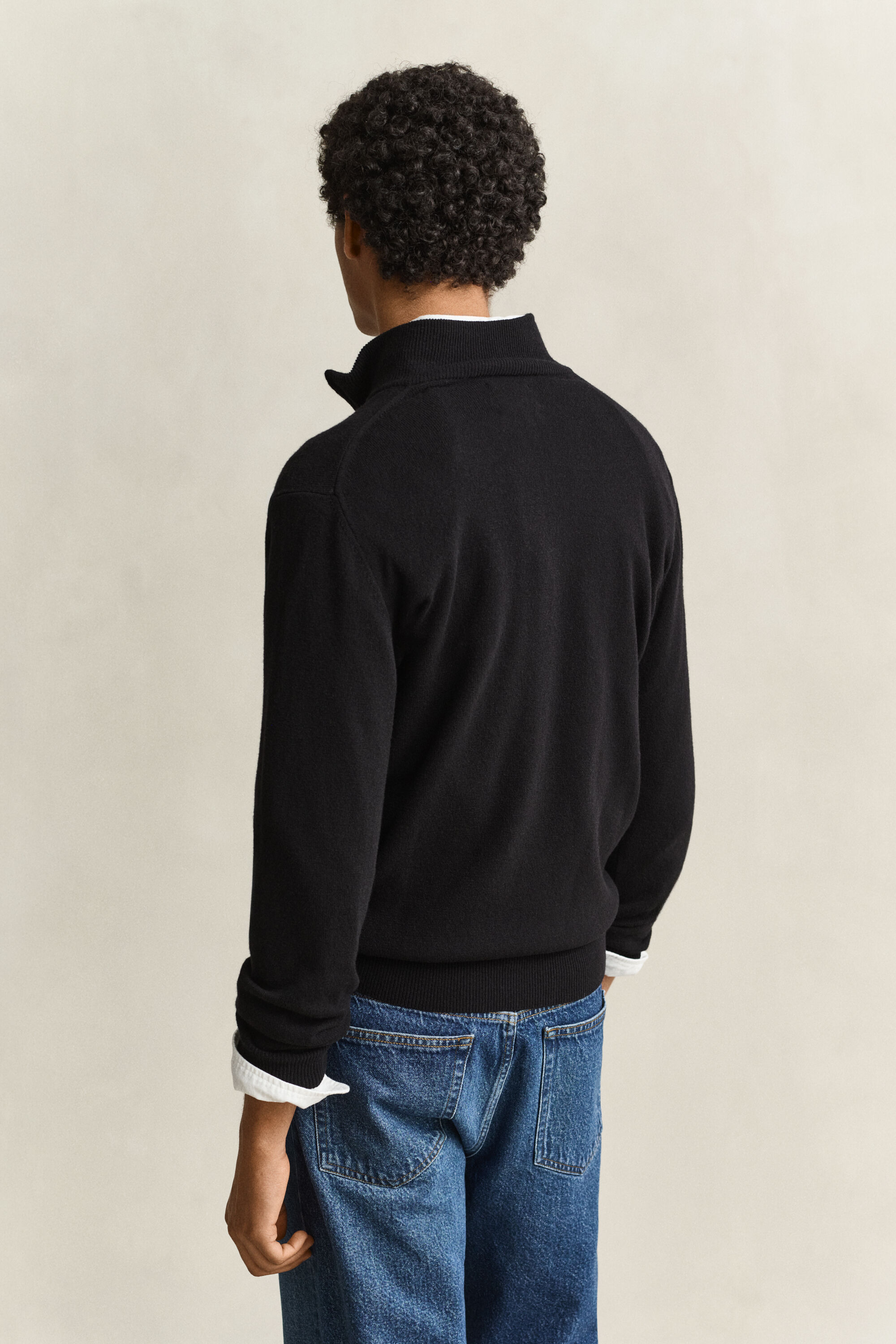 Maglia in lana d’agnello con zip corta