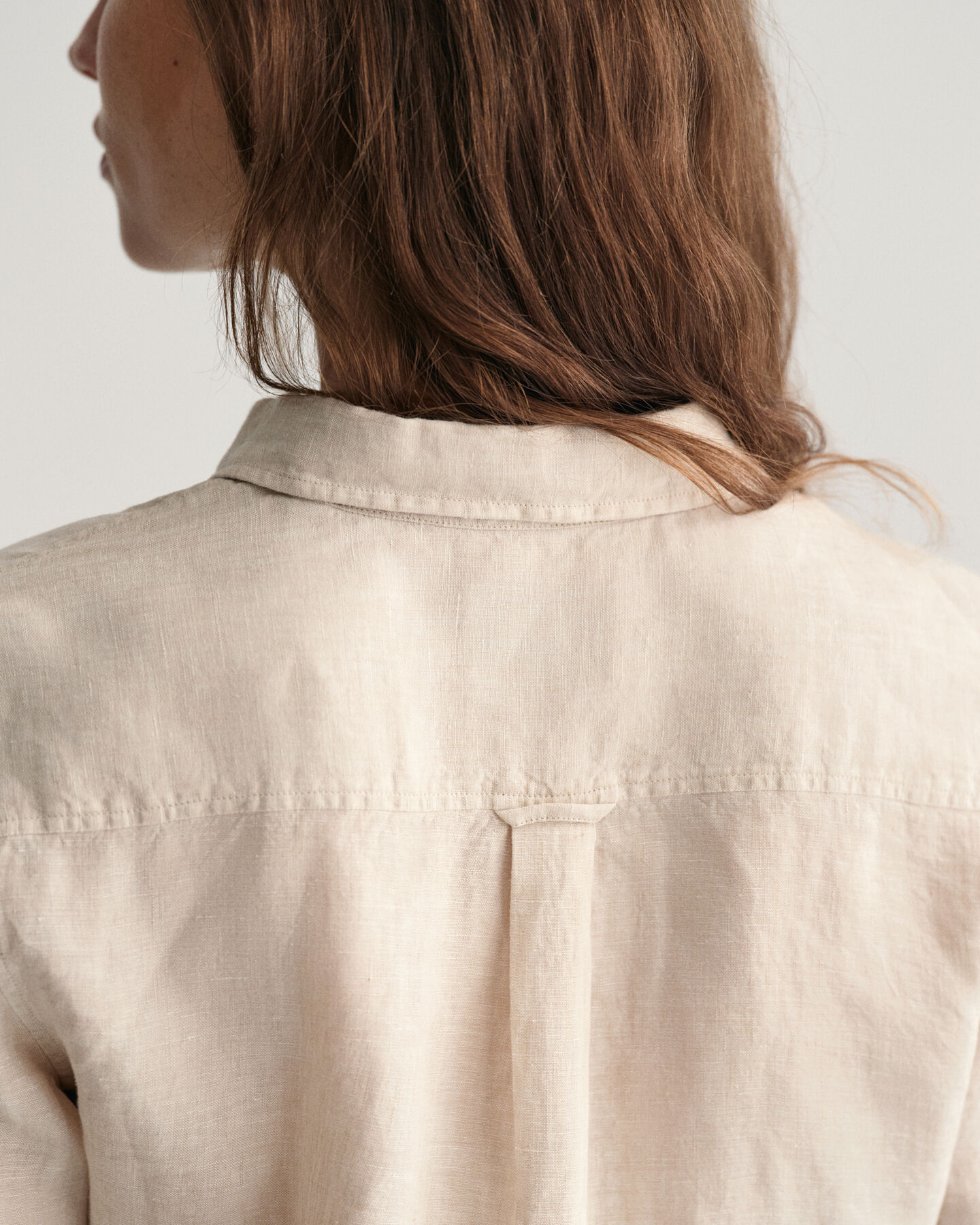 Camicia di lino a quadri in chambray regular fit