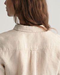 Camicia di lino a quadri in chambray regular fit