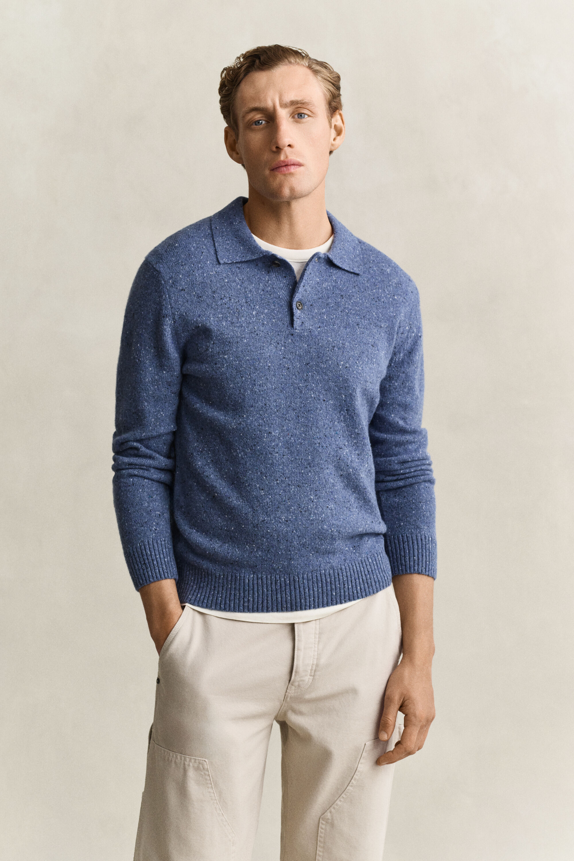 Maglia stile polo Nepps in misto lana