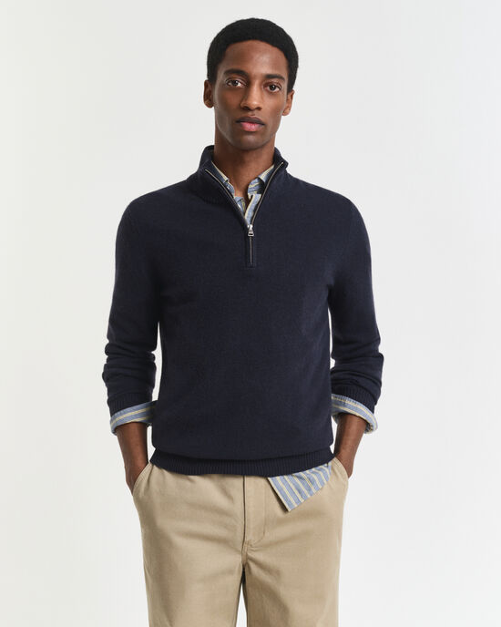 Maglia in cashmere con zip corta