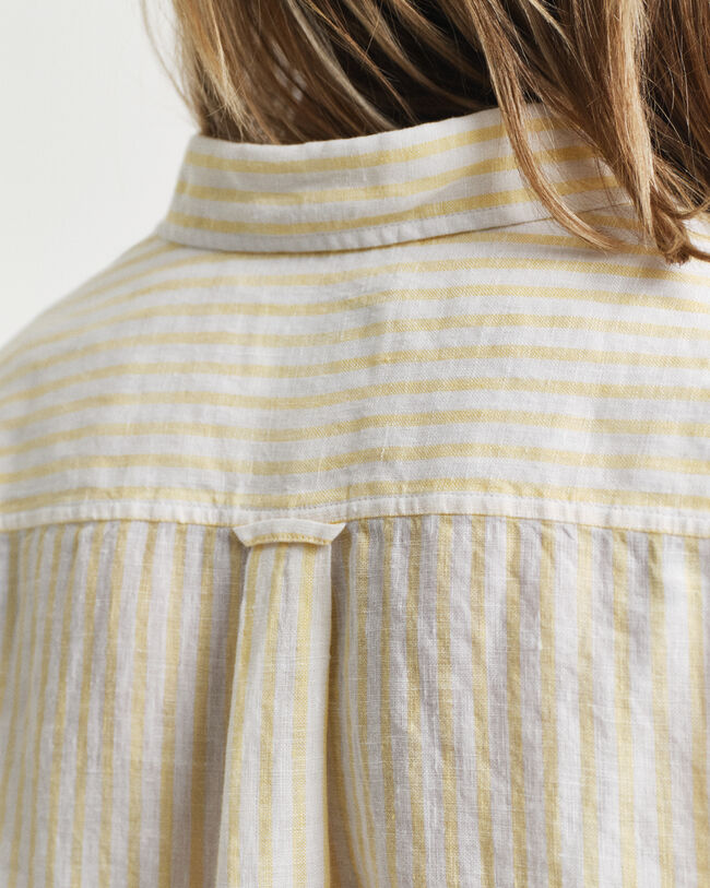 Camicia di lino a righe regular fit